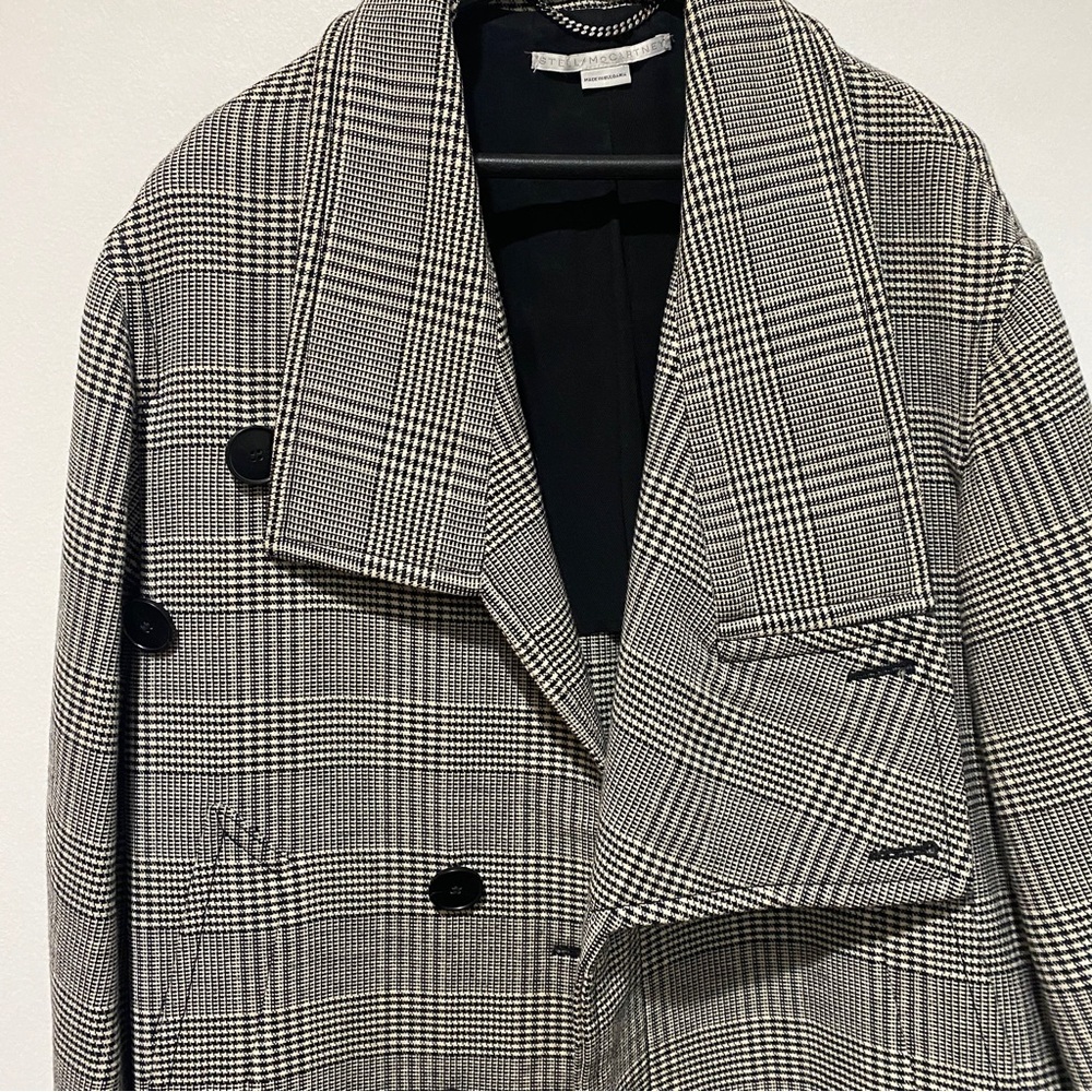 STELLA MCCARTNEY Flor Plaid Long Coat - Picture 5 of 11